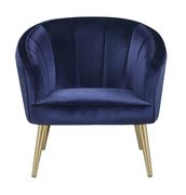 Gold legs / blue velvet elegant accent chair additional photo 3 of 3