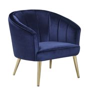Gold legs / blue velvet elegant accent chair additional photo 4 of 3