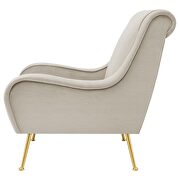Upholstered saddle arms accent chair stone and gold by Coaster additional picture 7