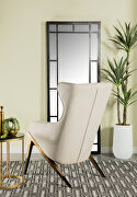 Cream micro-denier leatherette accent chair additional photo 2 of 2