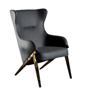 Slate micro-denier leatherette accent chair additional photo 3 of 2