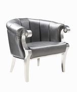 Glamorous silver and chrome accent chair by Coaster additional picture 2