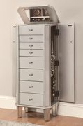 Contemporary antique silver jewelry armoire by Coaster additional picture 2