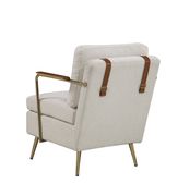 Sleek modern chair in beige woven fabric by Coaster additional picture 2