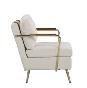 Sleek modern chair in beige woven fabric by Coaster additional picture 3