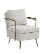 Sleek modern chair in beige woven fabric by Coaster additional picture 10