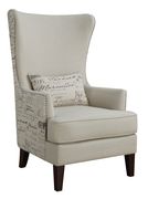 Traditional cream accent wingback chair by Coaster additional picture 8