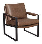 Upholstered accent chair with removable cushion umber brown and gunmetal by Coaster additional picture 2