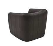 Vertical channel tufting club brown swivel chair additional photo 2 of 5