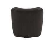 Vertical channel tufting club brown swivel chair additional photo 4 of 5