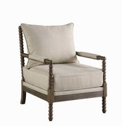 Traditional oatmeal and natural accent chair by Coaster additional picture 3