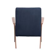 Accent chair in dark blue fabric additional photo 5 of 7