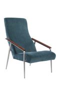 Retro style accent chair in teal fabric by Coaster additional picture 2