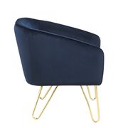 Tender blue velvet accent chair with gold metal legs by Coaster additional picture 2