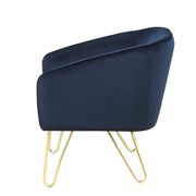 Tender blue velvet accent chair with gold metal legs by Coaster additional picture 5