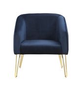 Tender blue velvet accent chair with gold metal legs by Coaster additional picture 7