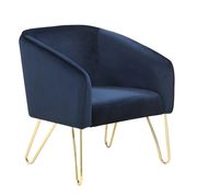Tender blue velvet accent chair with gold metal legs by Coaster additional picture 8