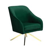 Gold chair contemporary accent chair in green velvet by Coaster additional picture 7