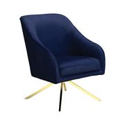 Gold legs accent chair in navy blue velvet by Coaster additional picture 6