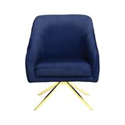 Gold legs accent chair in navy blue velvet by Coaster additional picture 7