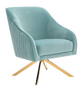 Aqua blue soft velvet upholstery accent chair by Coaster additional picture 7