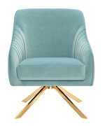 Aqua blue soft velvet upholstery accent chair by Coaster additional picture 8