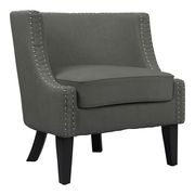 Nailhead trim gray linen-like fabric accent chair by Coaster additional picture 2