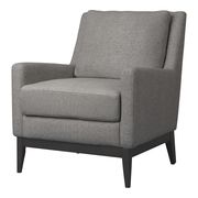 Accent chair in warm gray linen-like fabric additional photo 2 of 1