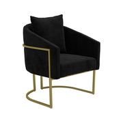 Elegant barrel style chair in black velvet by Coaster additional picture 2