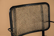 Accent chair crafted with cane backing and framed in black metal additional photo 4 of 4