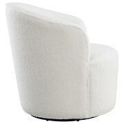 Upholstered swivel barrel chair in white faux sheep skin by Coaster additional picture 5