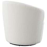 Upholstered swivel barrel chair in white faux sheep skin by Coaster additional picture 6
