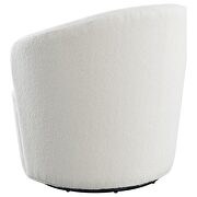 Upholstered swivel barrel chair in white faux sheep skin by Coaster additional picture 7