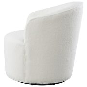 Upholstered swivel barrel chair in white faux sheep skin by Coaster additional picture 8