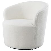 Upholstered swivel barrel chair in white faux sheep skin by Coaster additional picture 9