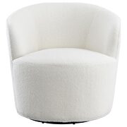 Upholstered swivel barrel chair in white faux sheep skin by Coaster additional picture 10