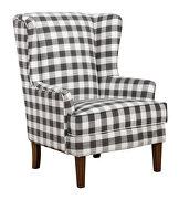 Large gingham plaid upholstery accent chair additional photo 2 of 1