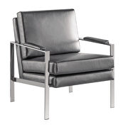 Steel gray color accent chair additional photo 2 of 1