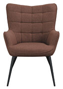 Rust woven fabric upholstery flared arms accent chair with grid tufted by Coaster additional picture 3