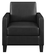 Black leatherette upholstery accent chair with track arms by Coaster additional picture 3