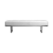 Bench in off white velvet / chrome metal legs by Coaster additional picture 3