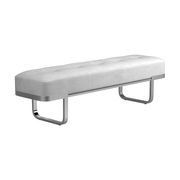 Bench in off white velvet / chrome metal legs by Coaster additional picture 4