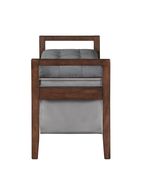 Walnut wood / blue / gray fabric storage bench by Coaster additional picture 2