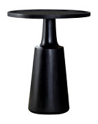 Black stain finish wood round accent table additional photo 2 of 1