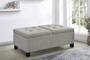 Beige tufted dual top storage bench by Coaster additional picture 2