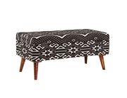 Black / white woven cotton bench / ottoman by Coaster additional picture 4