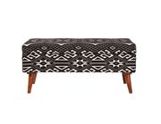 Black / white woven cotton bench / ottoman by Coaster additional picture 5
