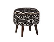 Accent stool in black / white pattern additional photo 3 of 2
