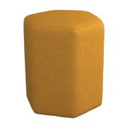 Hexagon shape yellow woven fabric stool / ottoman additional photo 2 of 2