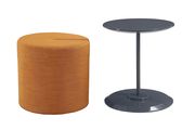 Orange / walnut accent table w/ ottoman by Coaster additional picture 3